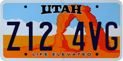 UT license plate Z124VG