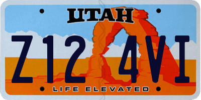 UT license plate Z124VI