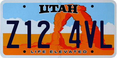 UT license plate Z124VL