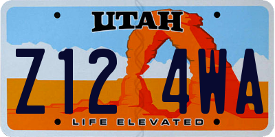 UT license plate Z124WA