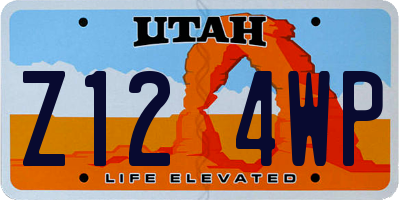 UT license plate Z124WP