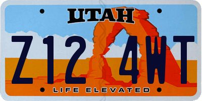 UT license plate Z124WT
