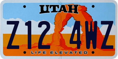 UT license plate Z124WZ