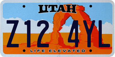 UT license plate Z124YL