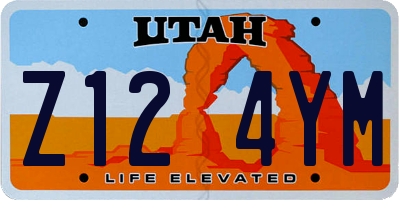 UT license plate Z124YM