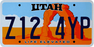UT license plate Z124YP