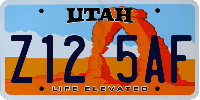 UT license plate Z125AF