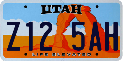 UT license plate Z125AH