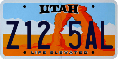 UT license plate Z125AL
