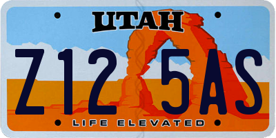 UT license plate Z125AS