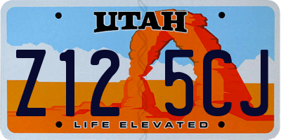 UT license plate Z125CJ