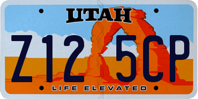 UT license plate Z125CP