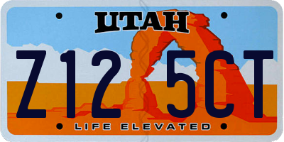 UT license plate Z125CT