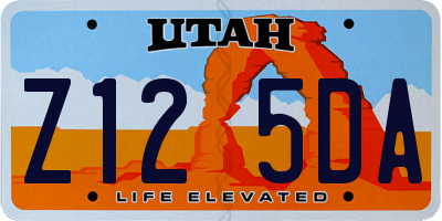 UT license plate Z125DA