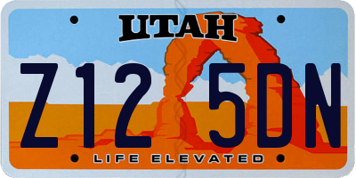 UT license plate Z125DN