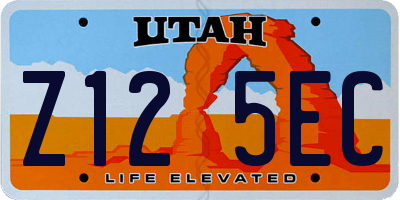 UT license plate Z125EC