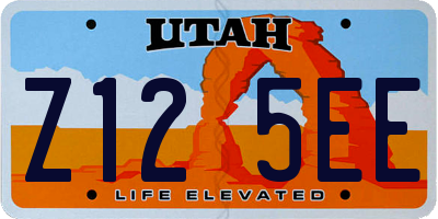 UT license plate Z125EE