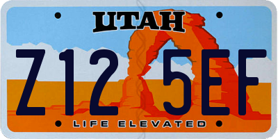 UT license plate Z125EF