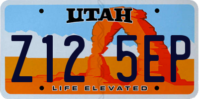 UT license plate Z125EP