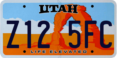 UT license plate Z125FC