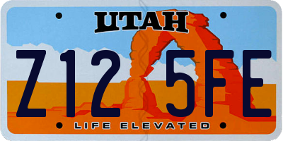 UT license plate Z125FE