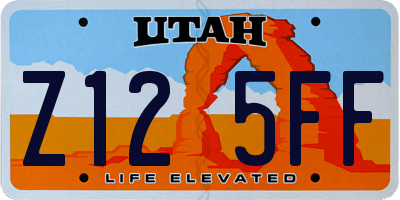UT license plate Z125FF
