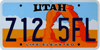 UT license plate Z125FL