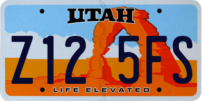 UT license plate Z125FS