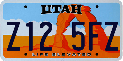 UT license plate Z125FZ
