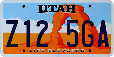 UT license plate Z125GA