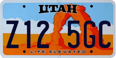 UT license plate Z125GC