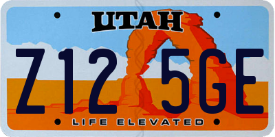 UT license plate Z125GE