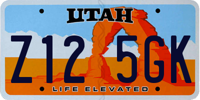 UT license plate Z125GK