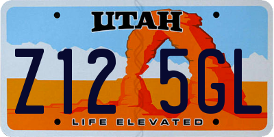 UT license plate Z125GL