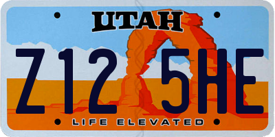 UT license plate Z125HE