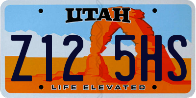 UT license plate Z125HS
