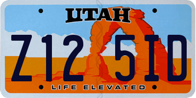 UT license plate Z125ID