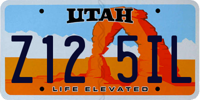 UT license plate Z125IL