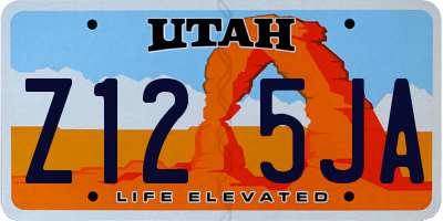 UT license plate Z125JA