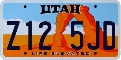 UT license plate Z125JD