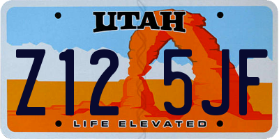 UT license plate Z125JF