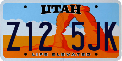 UT license plate Z125JK