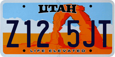 UT license plate Z125JT