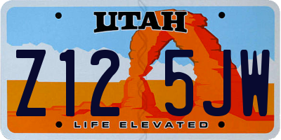UT license plate Z125JW