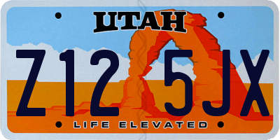 UT license plate Z125JX