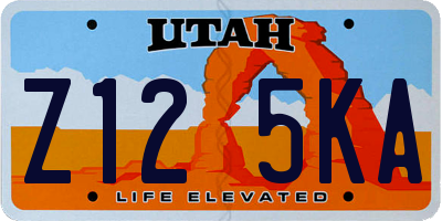 UT license plate Z125KA