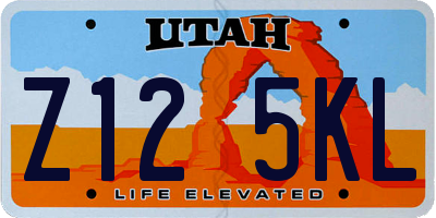 UT license plate Z125KL