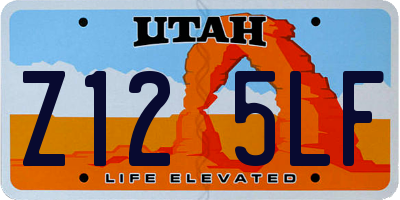 UT license plate Z125LF