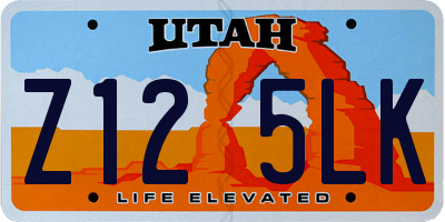 UT license plate Z125LK
