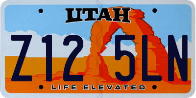 UT license plate Z125LN